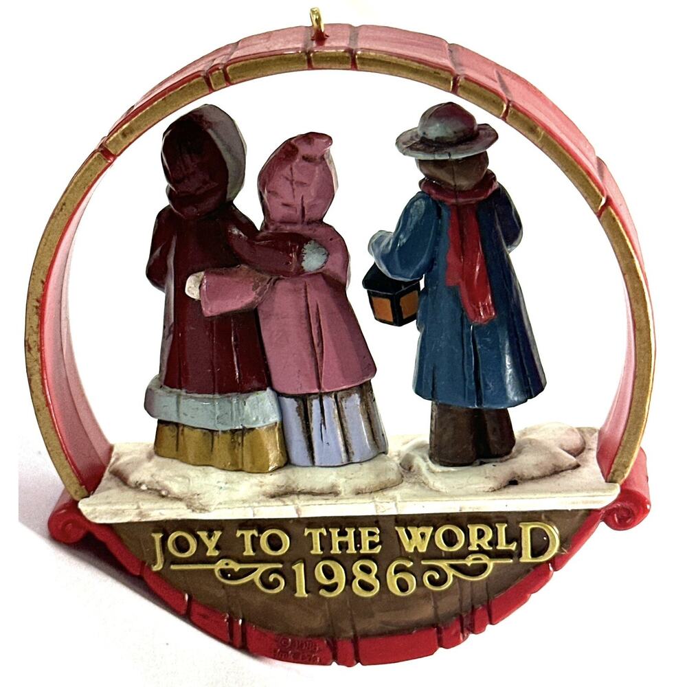 1986 Hallmark Christmas Ornament Joyful Carolers Joy To The World 3” - Picture 4 of 6